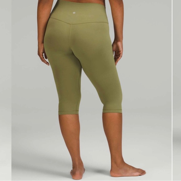 LULULEMON ALIGN HIGH RISE CROP 17” BRONZE GREEN SIZE 2 - Picture 1 of 8